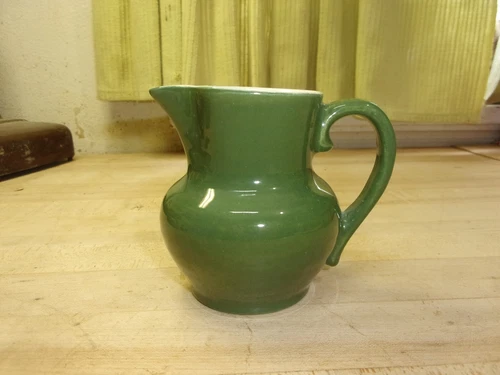 Vintage Red Wing Pottery Green Creamer Pitcher Farmhouse Cabin FREE SHIPPING