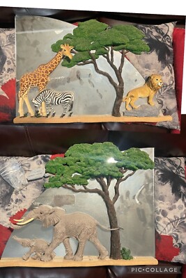 Martha Carey The Herd - Herd at Sunset & on Safari VERY RARE Mirrors 3D Set