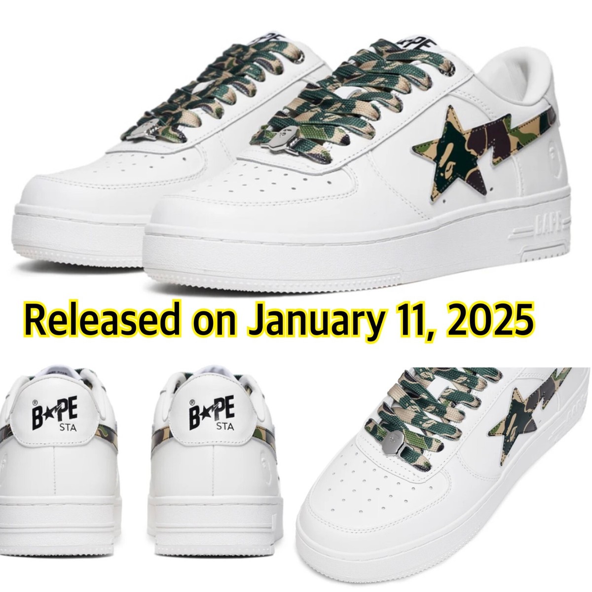 ABC CAMO BAPE STA GREEN A BATHING APE #1K70-191-335 Mens | eBay
