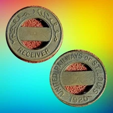 United Railways of St.Louis 1920 (Missouri) transit FARE TOKEN MO910J. T1090