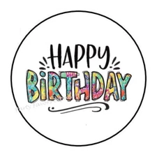 30 HAPPY BIRTHDAY ENVELOPE SEALS LABELS PARTY FAVORS STICKERS 1.5" 