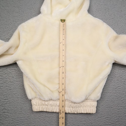 Baby Phat Jacket Faux Fur Womens Small Cropped White Hooded Full Zip Coat Y2K - Picture 21 of 24