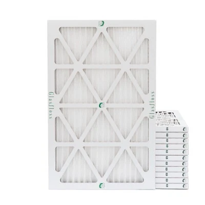 GLASFLOSS 14x25x1 MERV 10 Pleated Air Filters. 12 PACK. Actual Size: 13-1/2 x 24-1/2 x 7/8