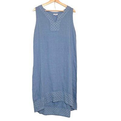 Rosemarine Made In Italy Linen Dress Blue Medium Lace Neckline Details & Hem | eBay Rosemarine Made In Italy Linen Dress Blue Medium Lace Neckline Details & Hem | eBay