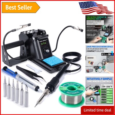 Advanced Digital Soldering Iron Station with Auto Sleep & 6 Tips Included