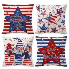 4th of July Pillow Covers 18x18, Let 18" x 18" Pack of 4 4th of July-2026