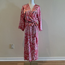 Vintage Oscar De La Renta Robe Nieman Marcus White Label Satin Small Pockets
