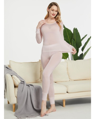 Womens 100% Silk Thermal Underwear Pants Premium Lined Base Layer Bottom Blus... - Picture 5 of 7