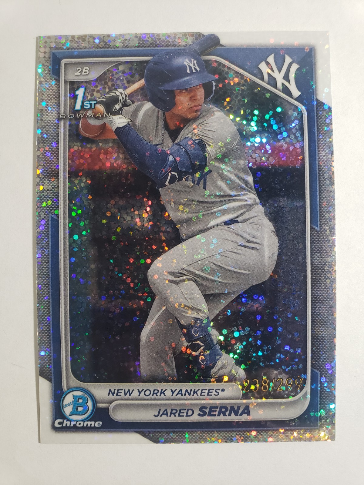 2024 Bowman Chrome Jared Serna 1st Speckle Refractor /299 BCP-68 Yankees