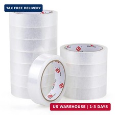 Clear Tape, 1 Inch x 164 Ft, Transparent Tape Refills, 3" Core Big Roll Statione