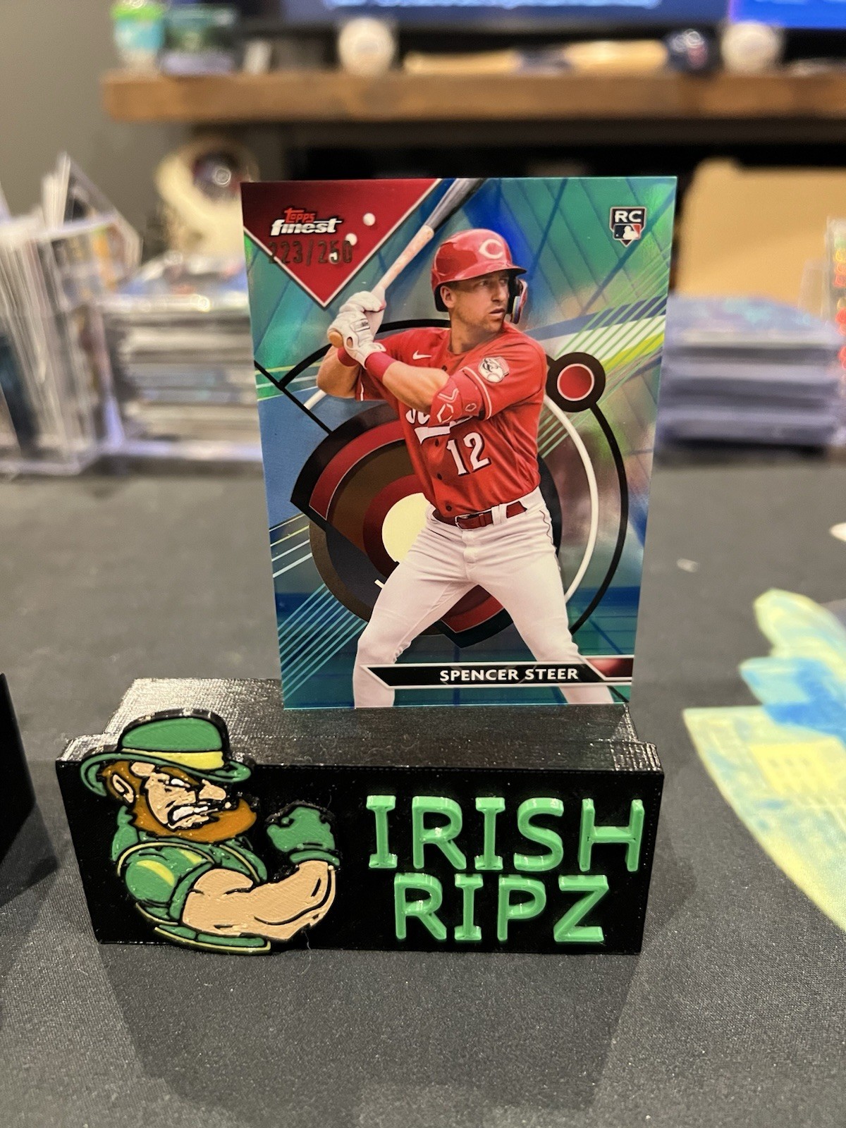 2023 Topps Finest Spencer Steer #95 RC Aqua Vapor Refractor 32/250 Reds