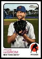 Jacob deGrom 2022 Topps Heritage #250 New York Mets FREE SHIPPING AutographDen