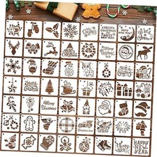 Set of 56 3" Christmas Stencils - Dot Painting Templates - Reusable