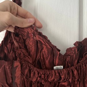 Vtg Y2K Anne Giorgio Lace up Corset Style Crinkle Tank Top L Whimsigoth Fairy