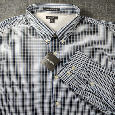 Eddie Bauer Shirt Mens 3XL Tall Relaxed Fit Tartan Button Down Wrinkle Free