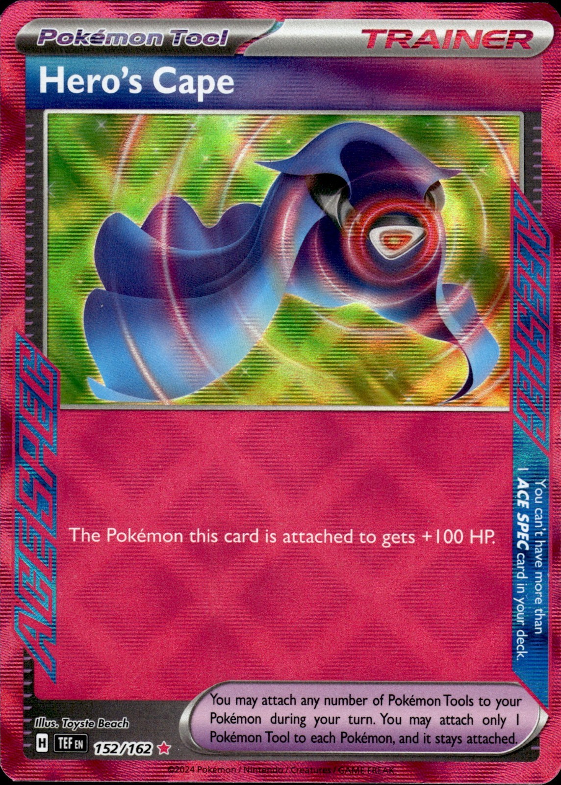 Hero's Cape - ACE SPEC - Temporal Forces 152/162 - MINT - Pokemon