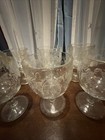 Set Of Indiana Glass Bartlett & Collins Grape  Gold Trim Goblets And Thumbprint — photo 3