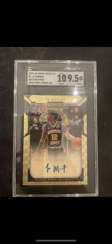 Ja Morant RC Auto /5 Gold Vinyl 2019 Panini Prizm Draft Picks Rookie Autograph