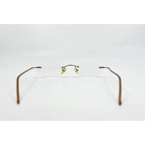 Markenlos Brille Brillengestell Damen Gold Randlos Oval Klein 31594 - Bild 4 von 5
