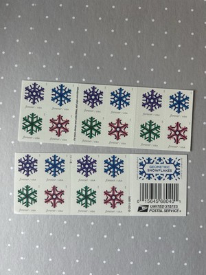  USPS GEOMETRIC SNOWFLAKES: SHEET OF 20 Stamps: USPS SCOTT #5034b: 2015 ISSUE 