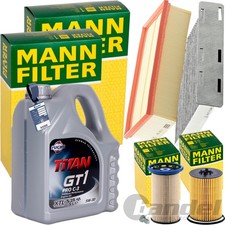 MANN INSPEKTIONSPAKET+5L FUCHS 5W-30 MOTORÖL passend für VW TIGUAN AUDI 2.0 TDI