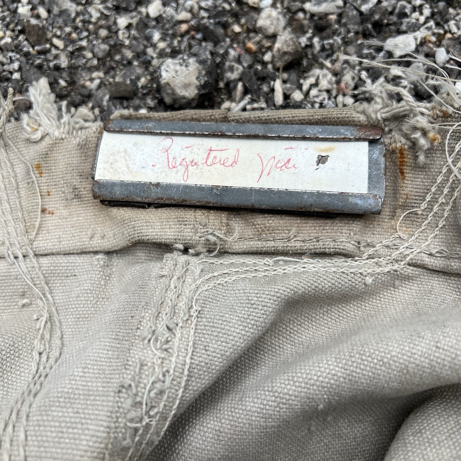 как выглядит Vintage 1960 Distressed US Mail 2 Registered Mail Canvas Duffle Bag w/Repairs фото