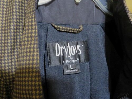DRYJOYS By FOOTJOY Men's Golf Rain Checkered Jacket Coat Size Large Free Ship! - Picture 3 of 11