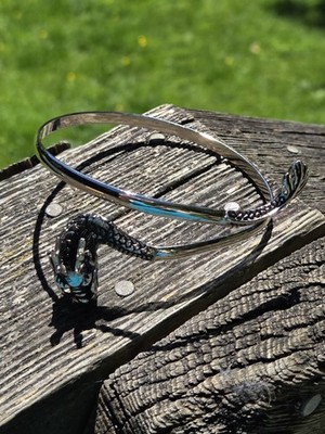 Dragon Arm Cuff Band Bracelet Silver Tone Renaissance Fair Elf Fairy Adjustable 