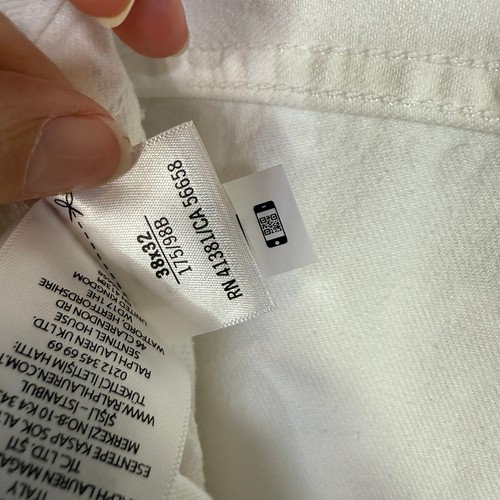 Pantalones de mezclilla rectos ajustados blancos Polo Ralph Lauren para hombre Sullivan 38x32 $125 - Imagen 11 de 11