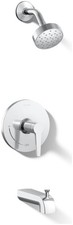 KOHLER K-TS97074-4G-CP Pitch Bath and Shower Trim Kit Single-Function Showerhead