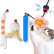 Magnetic Catch Wand 24" Interactive Telescoping Cat Toy, 3 Lures, Indoor Play