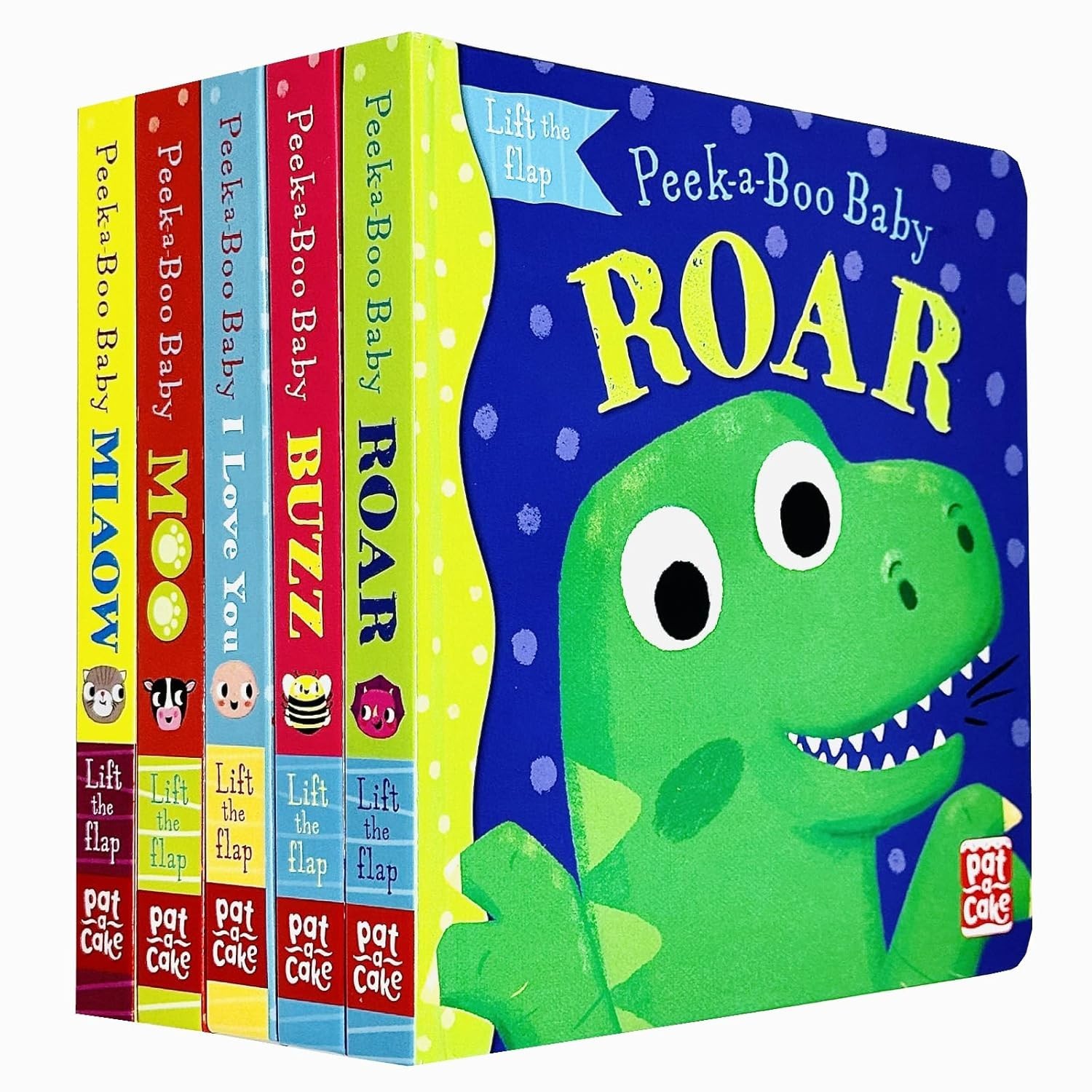 Peek-a-Boo Baby Collection 5 Books Set By Pat-a-Cake Roar, Buzz, I Love You,Moo