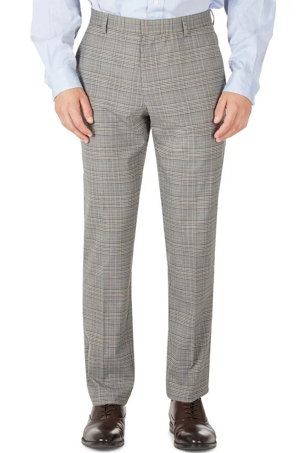 Мужские брюки Tommy Hilfiger в клетку стрейч современного кроя 33 Вт x 30 Л черные 8790₽