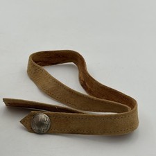 Vintage Buffalo Nickel Brown Leather Strap NO BUCKLE Belt? Bracelet? 25"