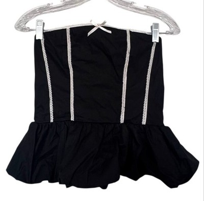 Pie in the sky Women s strapless top Black Size Medium 