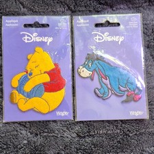 Disney Wright's Iron-On Appliques Winnie the Pooh  Eeyore TV Characters
