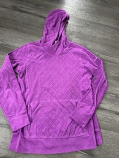 Columbia Women's Large Purple Fleece Hoodie Sweater Pullover Pockets