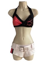 The Line Up Pro Cheer Dance NFL NBA NHL Pink White Black Lace Audition Set M