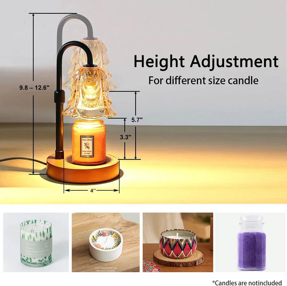 2Pack Candle Warmer Lamp,Adjustable Glass Lamp Candle Warmer with Timer Dimmable - Image 4 of 4