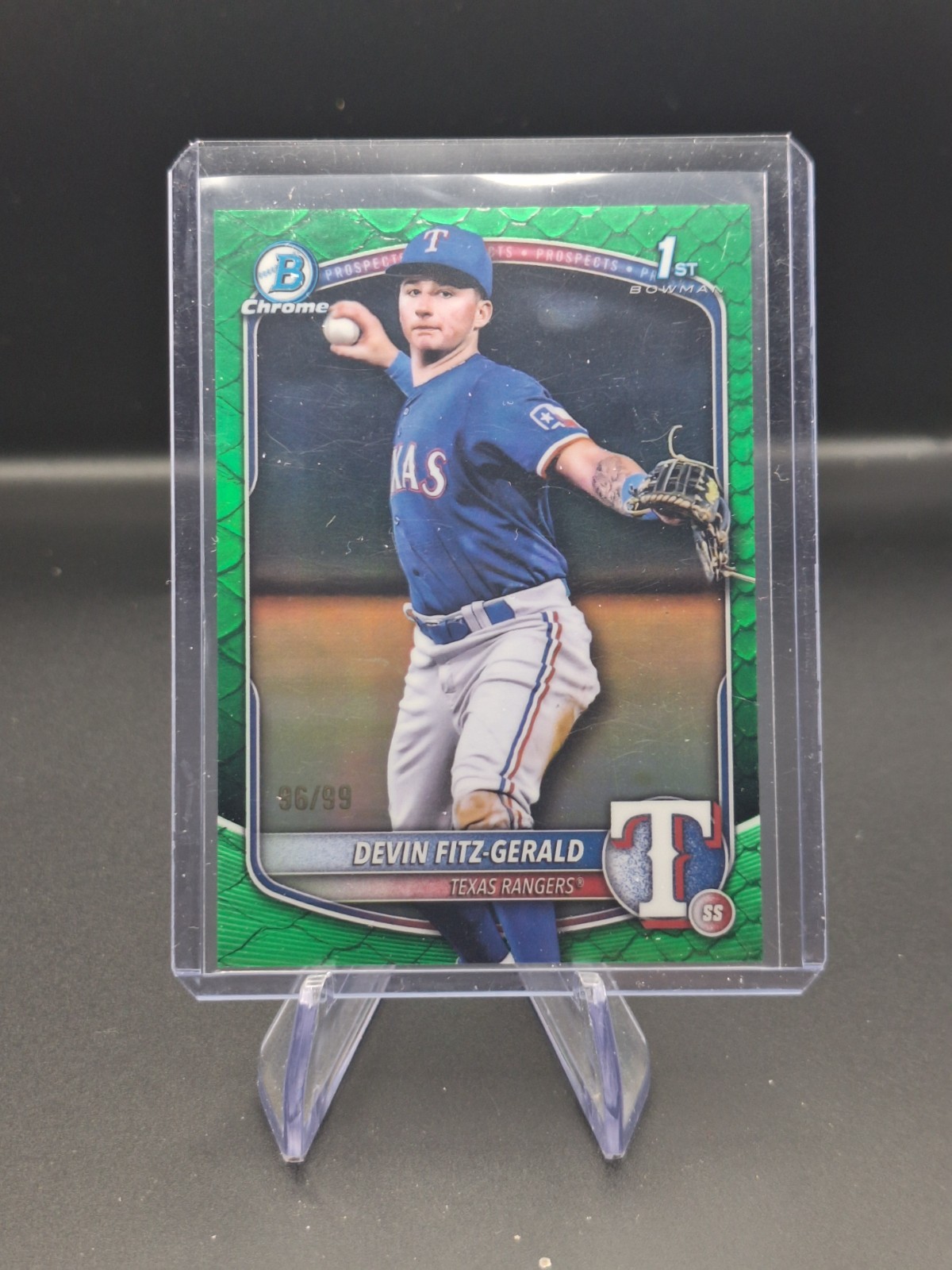 2025 Bowman Chrome #BCP-158 Devin Fitz-Gerald Reptilian Green Refractor /99
