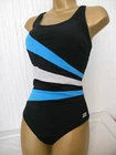 BLACK / BLUE / WHITE ZOGGS SWIMSUIT SIZE 14 38" CONTROL SWIMWEAR