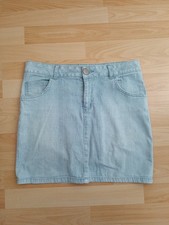 Damen Kurzer Rock Minirock Jeansrock Hellblau Gestreift Größe M / 38