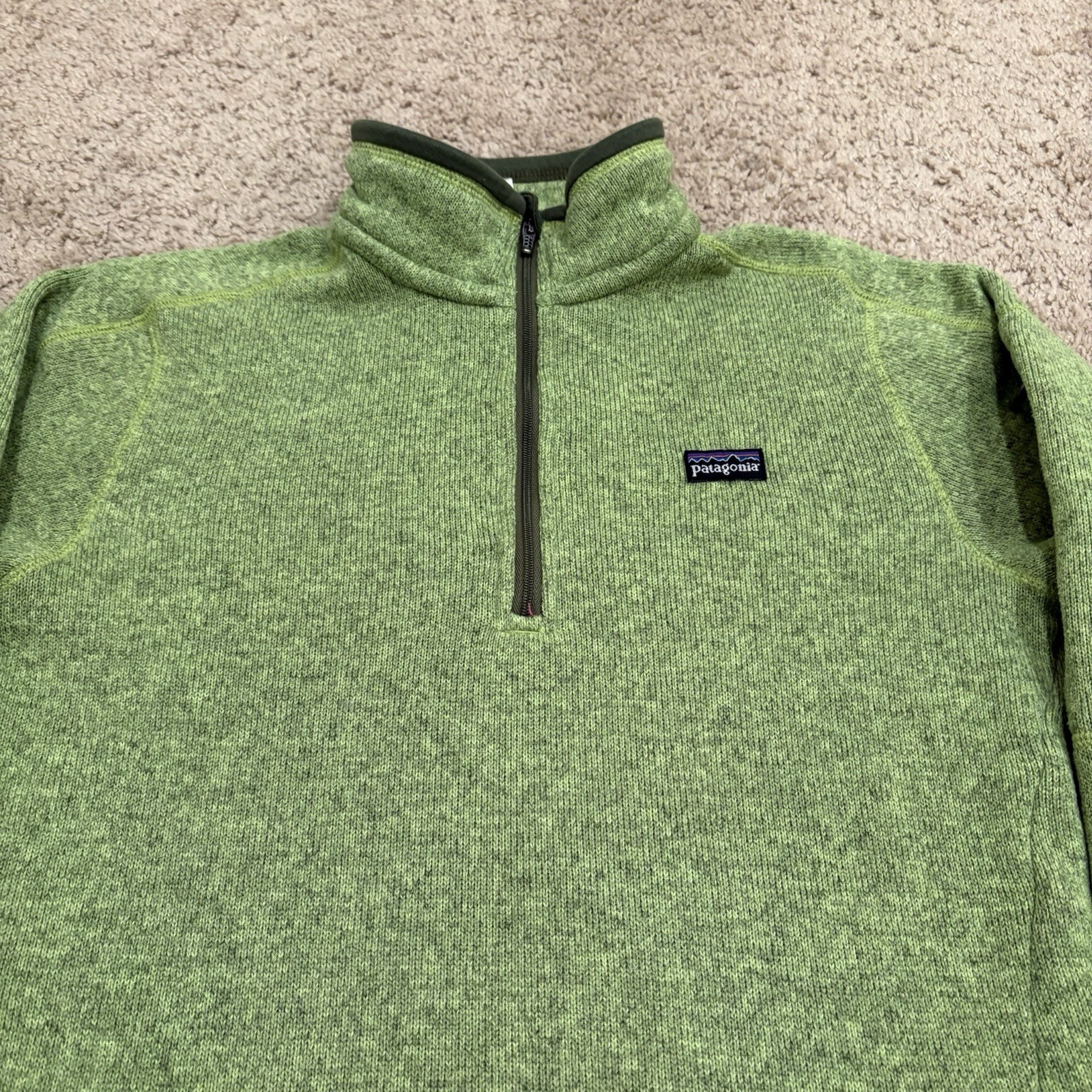 Patagonia Better Sweater 1/4th Zip Fleece Pullover Women’s Small Green Hiking thumbnail 2