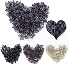 Micro Rings 5Mm Dark Brown Silicone Lined 1000 Pcs Links Beads