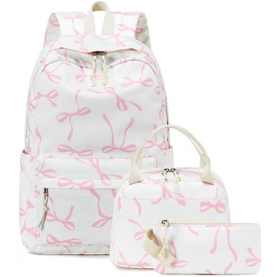Teens Backpack Set Girls Backpack Lunch Pencil Bags Student Bookbags 3 in 1