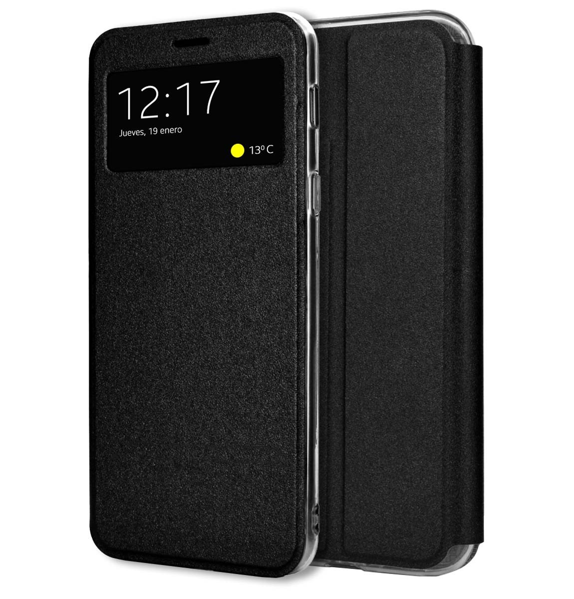Custodia Libro Supporto Con Finestra Per Xiaomi Poco C75 Colore Nero