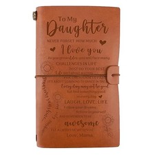 Daughter Gift from Mom, To My Daughter Engraved Leather Journal To daughter