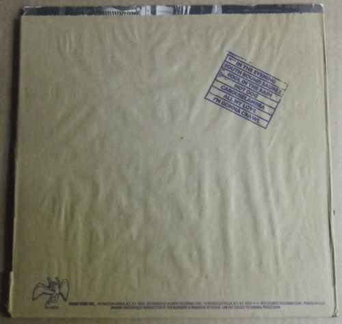 LED ZEPPELIN In Through The Out Door SWAN SONG LP "B" cover with bag + INNER