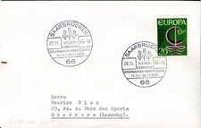 1966 Germany. Saarbrucken, Netherlands tulip philately postmark cover. Europa