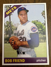NEW YORK METS: Bob Friend Custom Modern 1966 Style Art Card